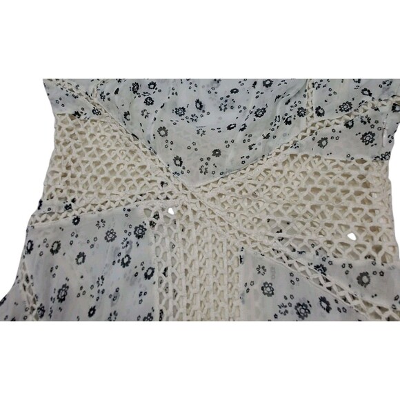 Anthropologie Floreat Dress Women's 6 White Windswept Crochet‎ Sheer Cottagecore - Picture 6 of 15